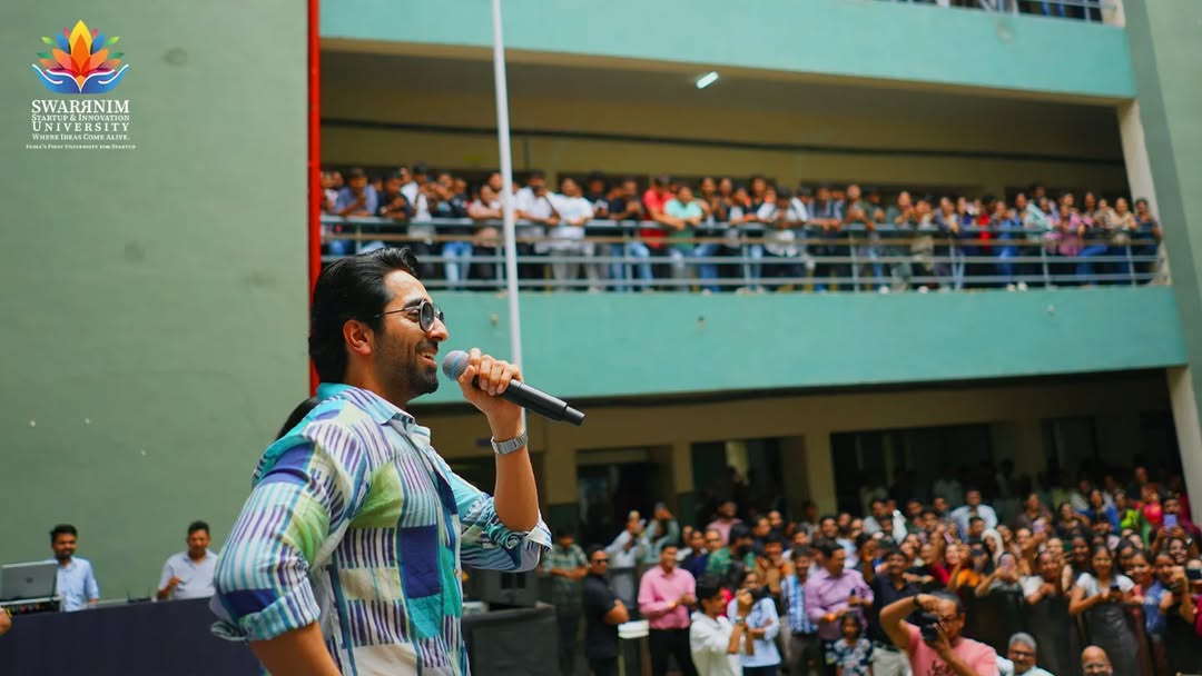 Swarrnim Startup and Innovation University - Ayushman Khurrana Campus Visit 1