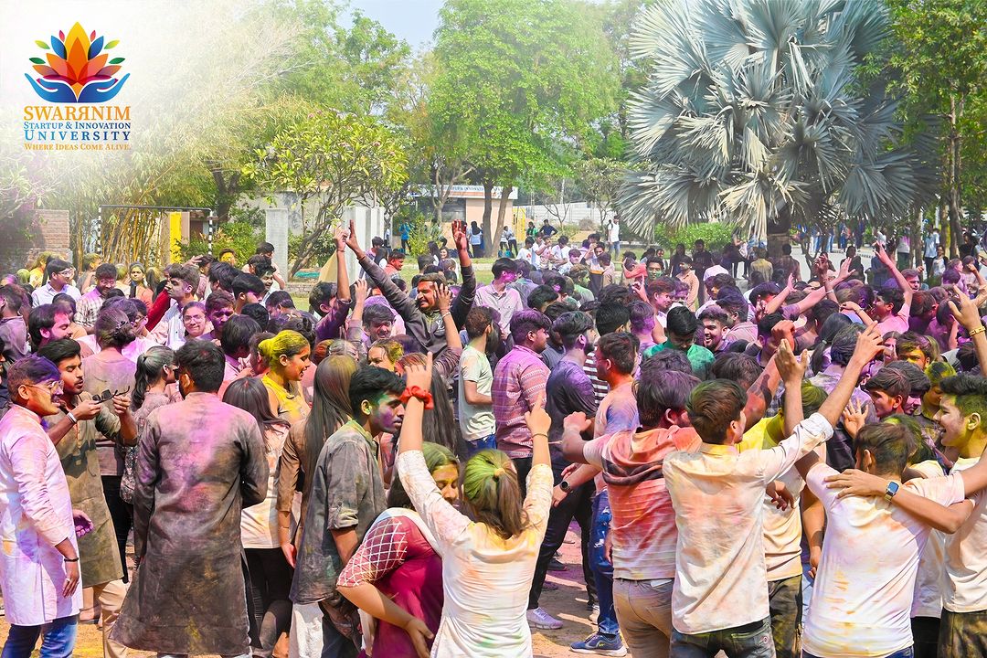 Swarrnim Startup and Innovation University - Holi Festival Celebration 5